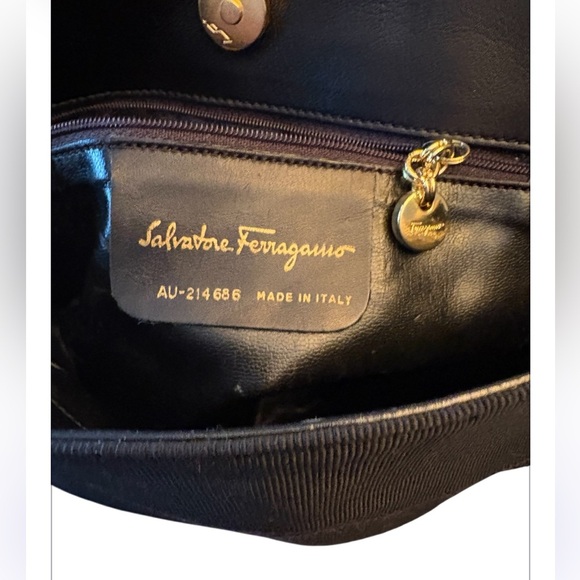 Salvatore Ferragamo Black Tiered Grosgrain Ribbon Shoulder Bag/Tote - Picture 6 of 11